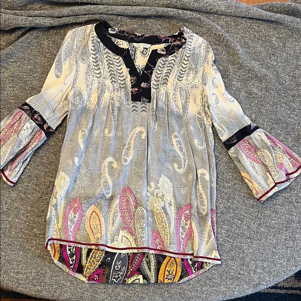 John Mark Multicolor Paisley Blouse